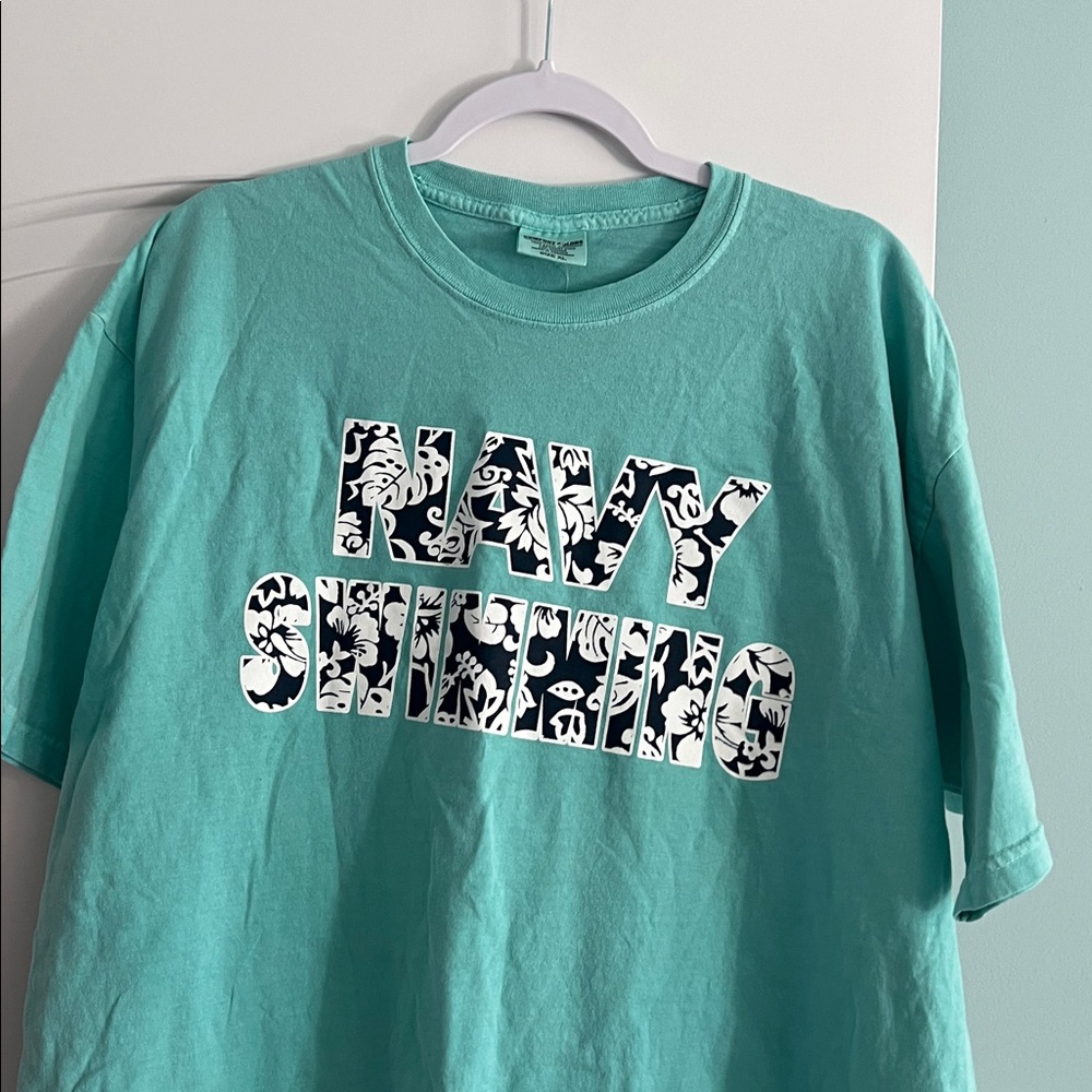 Comfort Colors Aqua Navy Swimming Tee